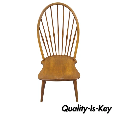 Vintage Maple Wood Fan Back Colonial Windsor Dining Side Chair Made in Slovenia Cover