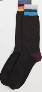¡Raro! ¡Último par! NUEVO CON ETIQUETAS Paul Smith Artist Calcetines a Rayas con Tacones Morados en Contraste. - Imagen 1 de 2