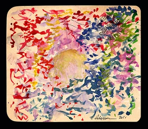 Hidden Sun : 2011 : Fine ART Watercolor Painting : ABSTRACT : Original : Signed - Picture 1 of 12