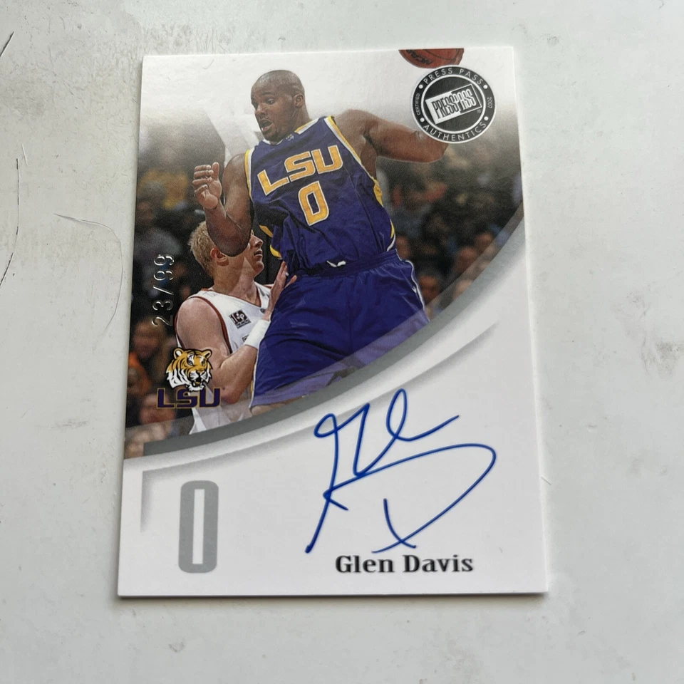 Press Pass Glen Big Baby Davis 2007 autógrafo LSU 23/99 encarcelado Foto 1 de 2