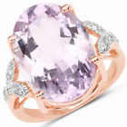 18K Rose Gold Plated 10.50 Carat Genuine Pink Amethyst and White Topaz .925