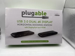 Plugable UD-6950H USB 3.0 Dual 4K Display Horizontal Docking Station New Sealed - Photo 1/2