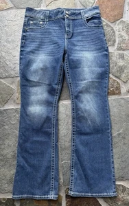 Pantalone curvy Copper Flash donna taglia 14 blu denim bootcut impreziosito - Foto 1 di 12
