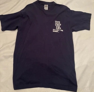 Винтажная большая синяя футболка Kentucky Wildcats Its Not The Denim Its Whats In Them - Изображение 1 из 4