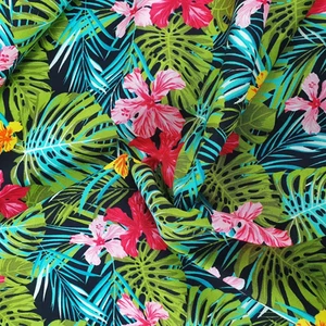 Rose And Hubble Aloha Hawaiian Tropical Leaves 100% Cotton Poplin Fabric - Picture 1 of 3