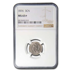 1876 Three Cent Nickel MS-65+ NGC - Picture 1 of 3