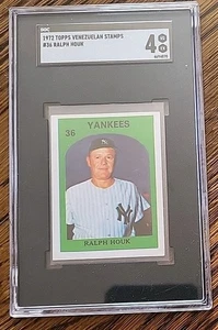 1972 Topps Venezuelan Stamps #36 Ralph HOUK Yankees From 🇻🇪 Venezuela SGC 4 - Picture 1 of 2