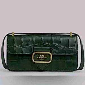 *NEW* ~ COACH  " MORGAN"  CROSSBODY ~ AMAZON GREEN/ GOLD ~ NEW WITH TAGS ~ $350 - Picture 1 of 8