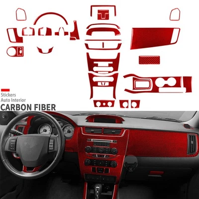 Juego de 32 kits completos de tablero de fibra de carbono roja para Ford Focus 2008-2011 Foto 1 de 4