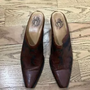 CHARLIE 1 HORSE LEATHER SLIP ON MULE BRAZILIAN WESTERN SHOES SZ 9B - Picture 1 of 5