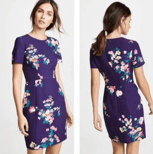 Black Halo size 8 Women's Jodee Mini dress purple floral NWT - Picture 1 of 9