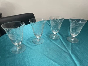 Vintage WJ Hughes Cornflower Glasses Set Of 4 - Picture 1 of 7