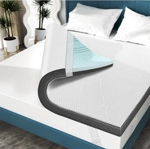 Elviros 3 Inch Gel Memory Foam Mattress Topper King Size Cooling/Firm Bed Topper - Picture 1 of 9