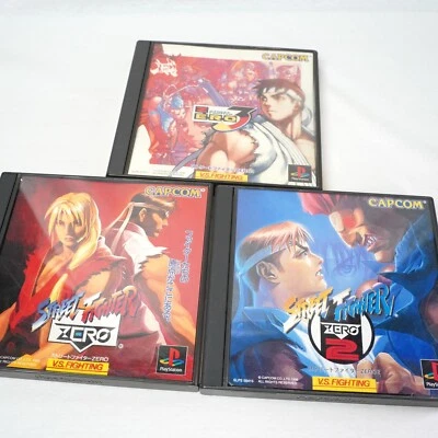 Lot of 3 Street Fighter Zero 1 2 3 set Play Station PS1 Japan Ver. SONY Tested - Image 1 of 4