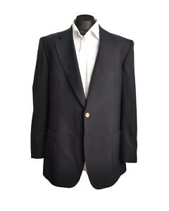 BURBERRY Club Blazer Blue Wool Gold Tone Button Men's Jacket Size 54 IT