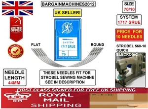 STROBEL560-10 QUICK ELECTRONIC SYS1717 SRUE S=70/10 CURVED INDST SEW MCHN NEEDLE - Picture 1 of 6