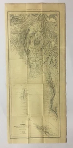 Mapa original de 1912 OCURRENCIAS DE PETRÓLEO Y GAS DE BIRMANIA 13,50 pulgadas x 31,50 pulgadas - Imagen 1 de 6