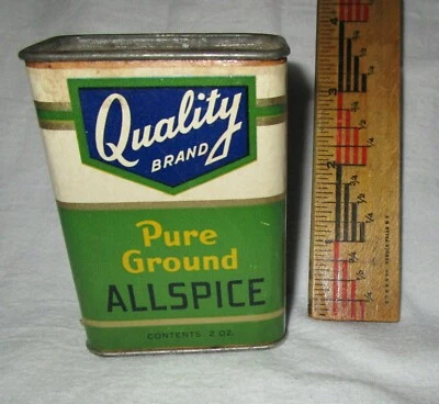 VINTAGE OLD QUALITY ALLSPICE  PURE GROUND TIN LE CENTER  MINNESOTA ORIGINAL 2 oz - Image 1 of 2