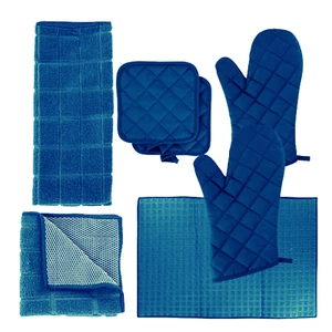 Kitchen Towels - Set Includes: 2 Oven Mitts, 2 Pot Holder, 1 Kitchen Towel, 2 Di - Picture 1 of 1