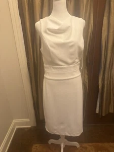 Halston ladies white dress size 8 new tags sleeveless  - Picture 1 of 8