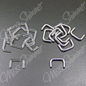 SEPTUM RETAINER 1.2mm 1.6mm 14g 16g CLEAR ACRYLIC OR SURGICAL STEEL  UK SELLER