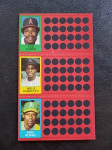 1981 TOPPS BASEBALL SCRATCH-OFF COMPLETE PANEL CAREW RANDOLPH NORRIS - Picture 1 of 2