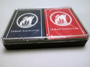 Steamships - Holland American Line - 2 mazzi di carte da gioco SIGILLATI con custodia - Foto 1 di 8