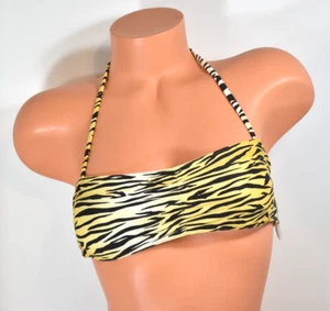 Women's Billabong Black/Yellow Bandeau Bikini Top   Size 14 NWOT - Picture 1 of 8