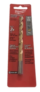Broca recubierta 48-89-2217 5/16"" X 4,5"" Milwaukee TiN punto de división 3 vástago plano - Imagen 1 de 4
