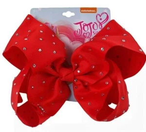 Jojo 8" Bow Red with Rhinestones - Picture 1 of 1