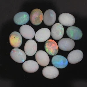 Australischer Opal 7x5mm bis 10x8mm ovale Form bunt Feuer Cabochon Edelstein AAA - Bild 1 von 11