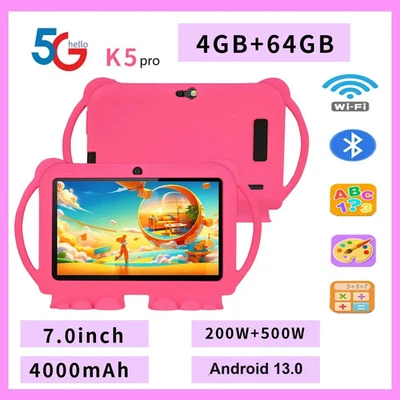 5G WIFI 7-inch Children's Tablet 4GB+64GB ROM Mini Pad Quad Core Dual Cameras - Image 1 of 4