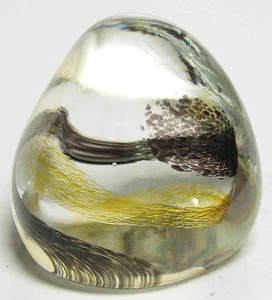 Caithness Caithness Paperweight Pebble-Black/Topaz - Boxed 5799426 - Picture 1 of 1