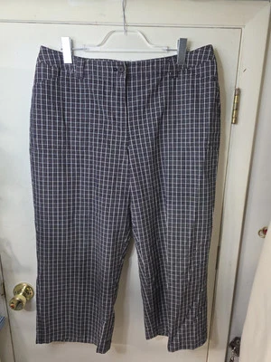 Jones New York Sport Mujer Talla Grande 16W Negro Blanco Cuadros Entrepierna Recortada 23" Foto 1 de 4