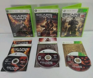 Gears Of War 1, 2, & 3 Xbox 360 Trilogy Complete With The Manuals Tested  - Picture 1 of 19
