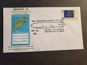 Airship HINDENBURG 1976 Postal Cover SOUTH AMERICAN ZEPPELIN FLIGHTS Cachet - Picture 1 of 2