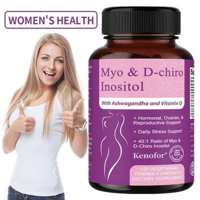 KENOFOR Myo D-Chiro Inositol-Kapseln Hormonunterstützung Frauen Stressbewältigung 120
