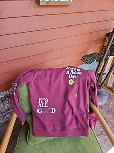 Social Scene weinrot Hab einen schönen Tag, es ist alles gut, lächelt weiter Sweatshirt. Med. - Bild 1 von 4
