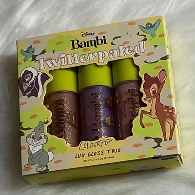 COLOURPOP x Disney Bambi Twitterpated Lux Gloss Lipgloss Trio Set ~ BNIB - Image 1 of 4