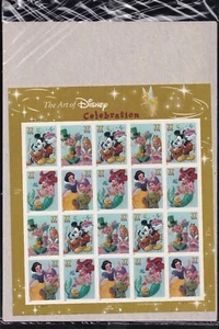 Scott #3915a (3912-3915) Disney Celebration Sheet of 20 Stamps - Sealed Brown - Picture 1 of 3