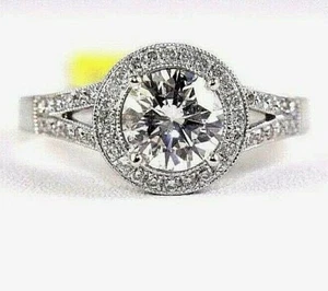 1.73Ct SI2 Natural Round Diamond Solitaire Bridge Ring 14k White Gold EGL - Picture 1 of 10