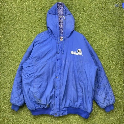 Chaqueta De Colección Dallas Cowboys Starter Para Hombres XL Con Capucha NFL Parka Acolchada Puffer Foto 1 de 4