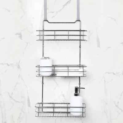 Sabichi Chrome 3-Tier Over Door Storage Unit-Hang Over The Door or Free Standing