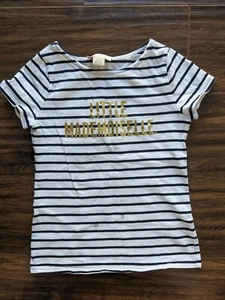 Size 8 Kate Spade Little Mademoiselle Striped French Paris Parisian Top Tee - Picture 1 of 5