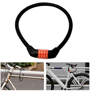 4 Digit Bicycle Number Lock Security Chain Padlock Bike Motorcycle Steel Cable - Picture 1 of 14