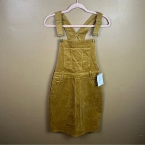 NEW Polagram Tan Corduroy Overall Dress Women's Small - Picture 1 of 9
