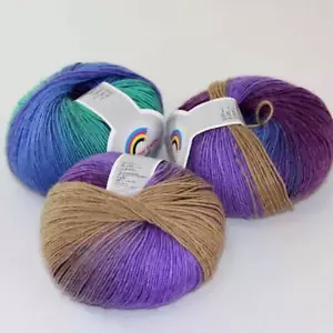 Hot 3Balls*50g Soft Cashmere Wool Rainbow Wrap Shawl DIY Hand Knitwear Yarn 05 - Picture 1 of 24