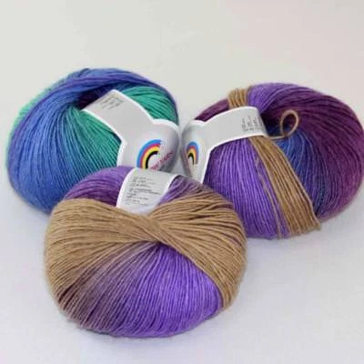 Hot 3Balls*50g Soft Cashmere Wool Rainbow Wrap Shawl DIY Hand Knitwear Yarn 05 - Image 1 of 4