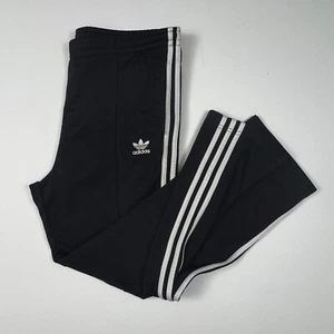 Vintage Adidas Track Pants Y2K Black White Trefoil Joggers Size S – Flaws - Picture 1 of 12