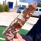2.63LB Natural crystal red water grass agate large-sized quartz obelisk mineral
